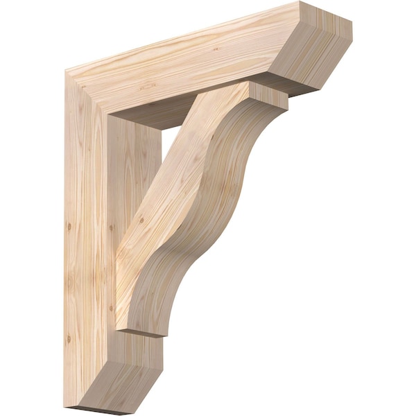 Ekena Millwork Funston Slat Smooth Bracket w/ Offset Brace, Douglas Fir, 7 1/2"W x 28"D x 32"H BKT0806X28X32FST06SDF - main